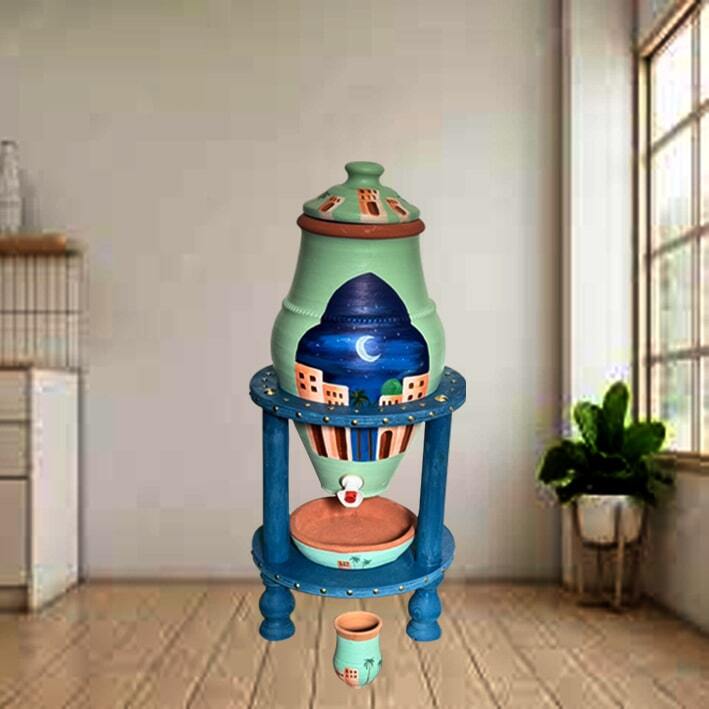 طقم زير المدينة منقوش ازرق 10 لتر