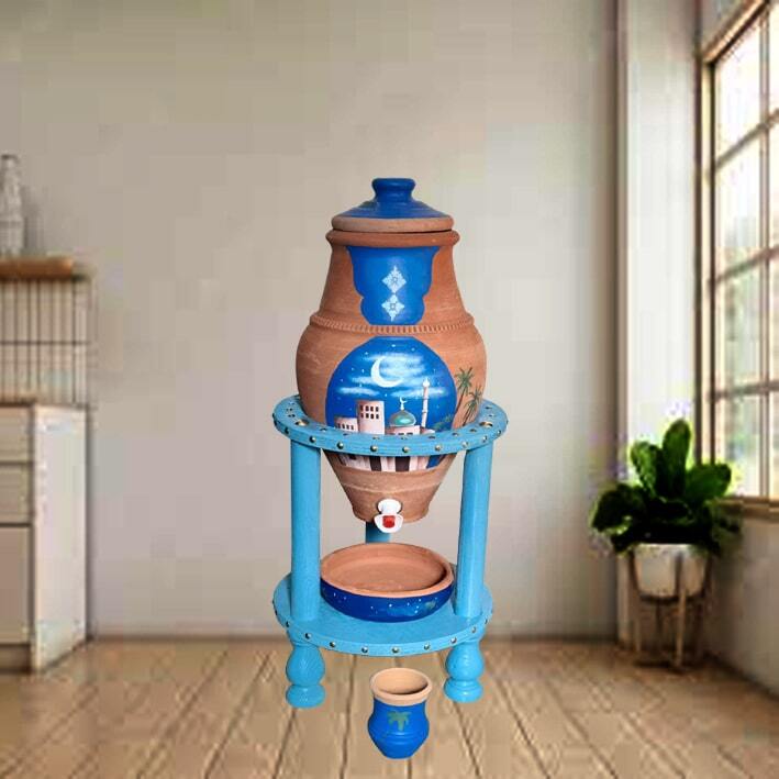 طقم زير المدينة منقوش ازرق فاتح 10 لتر